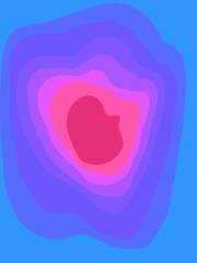 Pink hole into the blue abstract background 
