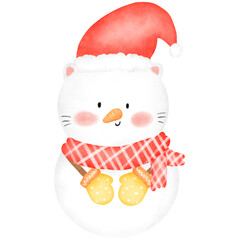 Christmas Snowman Watercolor
