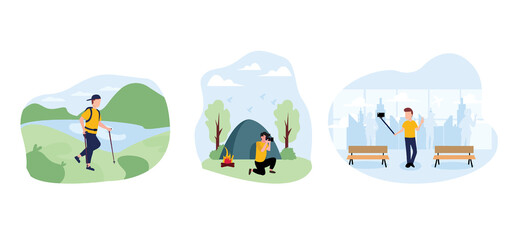 Obraz premium Travel Flat Bundle Design Illustration