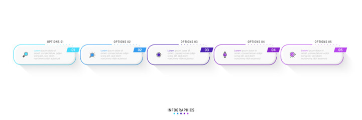 Vector Infographic label design template with icons and 5 options or steps. Can be used for process diagram, presentations, workflow layout, banner, flow chart, info graph.