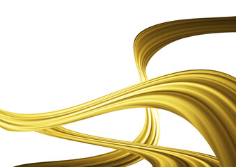 ゴールドメタリックなクールな光沢のある立体的な波線