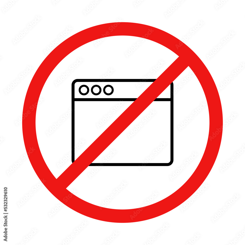 Poster vector no computer window sign on white background