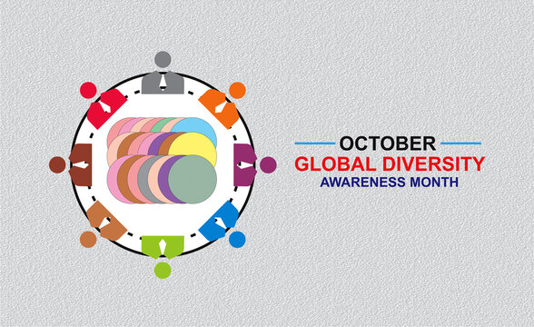 Beauty In Diversity. Global Diversity Awareness Month October. Template For Background, Banner, Card, Poster With Text Inscription. Multipurpose Illustration Design.