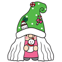 Gnome Christmas, Cartoon cute character vector.