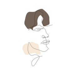 continuous line drawing of male face