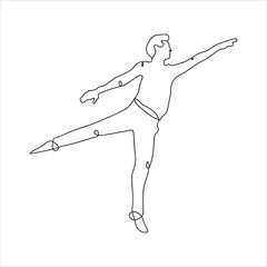 ballet boy continuous line drawing minimalist design one line drawing boy in ballet practice