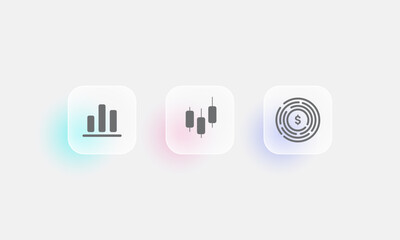 Business icon, Information for website or mobile icon, Glassmorphism clear glass