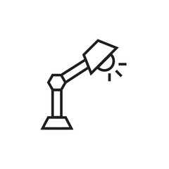 Graphic flat study lamp icon for your design and website