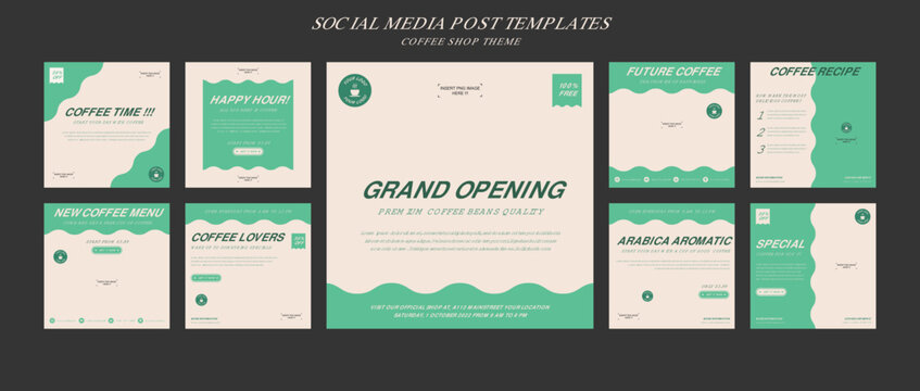 Coffee Shop Theme Social Media Post Template