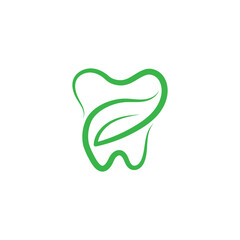 Dental Leaf logo design template vector illustration