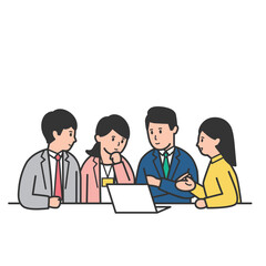 打ち合わせをしているイラスト・カラー