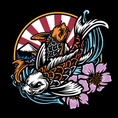 japanese koi fish vector illustration