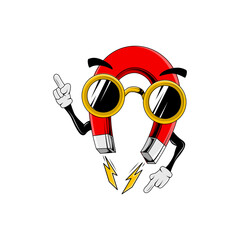 Magnet Mascot illustration wearing glasses