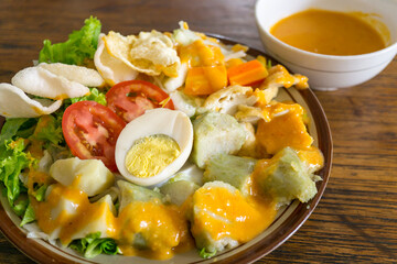 GADO-GADO is a typical Indonesian food containing boiled vegetables