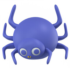 3d render blue spider halloween icon