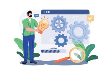 Male operator agent helps customer repair system problem.