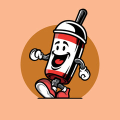 vintage soft drink cartoon mascot illustration