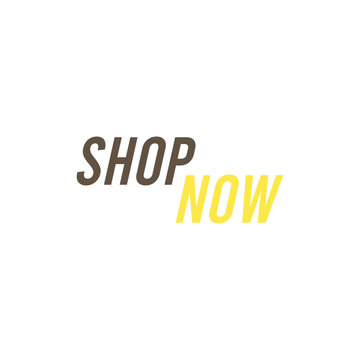 Shop Now Button Icon Stock Template. Shop Now Text For Web Banner. Shop Now Design Element