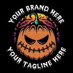 Halloween Pumpkins With Scary Faces Illustration 3