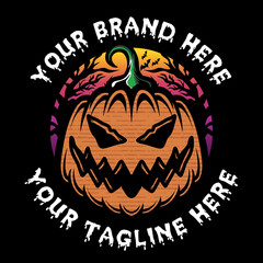 Halloween Pumpkins With Scary Faces Illustration 4