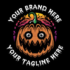 Halloween Pumpkins With Scary Faces Illustration 7