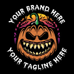 Halloween Pumpkins With Scary Faces Illustration 10