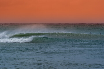 sunset waves inn Puerto Rico Island
