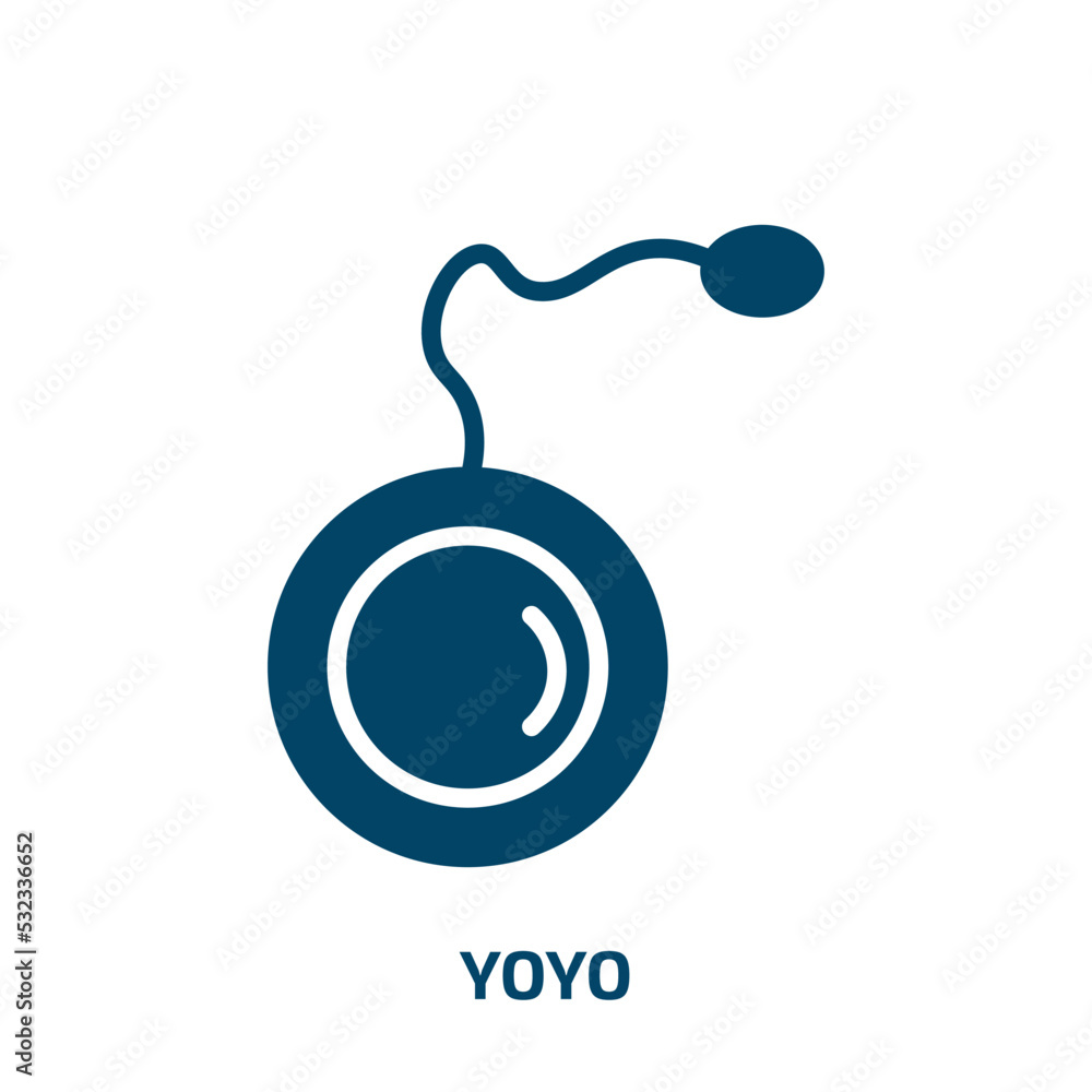 Poster yoyo icon from activity and hobbies collection. filled yoyo, play, string glyph icons isolated on wh