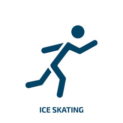 Fototapeta na wymiar ice skating icon from activity and hobbies collection. Filled ice skating, ice, season glyph icons isolated on white background. Black vector ice skating sign, symbol for web design and mobile apps