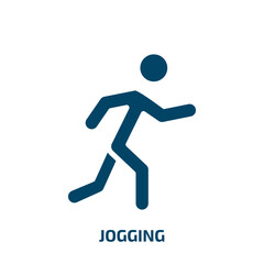 Fototapeta na wymiar jogging icon from activity and hobbies collection. Filled jogging, run, fitness glyph icons isolated on white background. Black vector jogging sign, symbol for web design and mobile apps