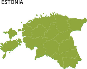 エストニア/ESTONIAの地域区分イラスト