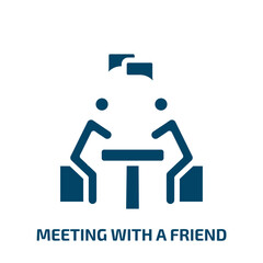 meeting with a friend icon from activity and hobbies collection. Filled meeting with a friend, business, people glyph icons isolated on white background. Black vector meeting with a friend sign,