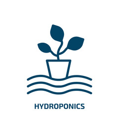 hydroponics icon from activity and hobbies collection. Filled hydroponics, hydroponic, seed glyph icons isolated on white background. Black vector hydroponics sign, symbol for web design and mobile