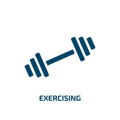 exercising icon from activity and hobbies collection. Filled exercising, fitness, exercise glyph icons isolated on white background. Black vector exercising sign, symbol for web design and mobile apps