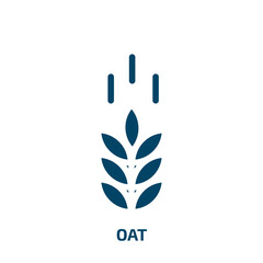 oat icon from agriculture farming and gardening collection. Filled oat, healthy, natural glyph icons isolated on white background. Black vector oat sign, symbol for web design and mobile apps