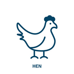 hen icon from agriculture farming and gardening collection. Filled hen, chicken, farm glyph icons isolated on white background. Black vector hen sign, symbol for web design and mobile apps