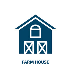 farm house icon from agriculture farming and gardening collection. Filled farm house, house, farm glyph icons isolated on white background. Black vector farm house sign, symbol for web design and