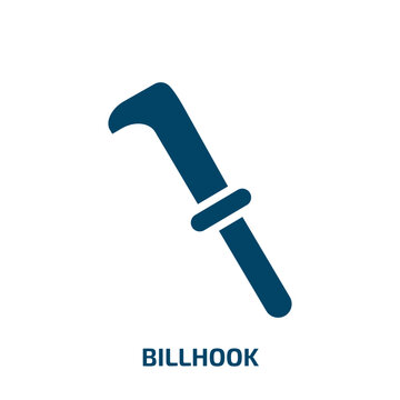 billhook icon from agriculture farming and gardening collection. Filled billhook, gardening, secateurs glyph icons isolated on white background. Black vector billhook sign, symbol for web design and