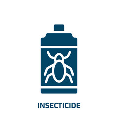 insecticide icon from agriculture farming and gardening collection. Filled insecticide, repellent, insect glyph icons isolated on white background. Black vector insecticide sign, symbol for web design