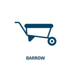 barrow icon from agriculture farming and gardening collection. Filled barrow, tool, gardening glyph icons isolated on white background. Black vector barrow sign, symbol for web design and mobile apps