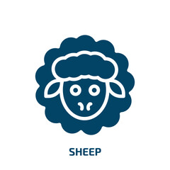 Obraz premium sheep icon from agriculture farming and gardening collection. Filled sheep, animal, cute glyph icons isolated on white background. Black vector sheep sign, symbol for web design and mobile apps
