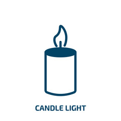 candle light icon from beauty collection. Filled candle light, light, happy glyph icons isolated on white background. Black vector candle light sign, symbol for web design and mobile apps