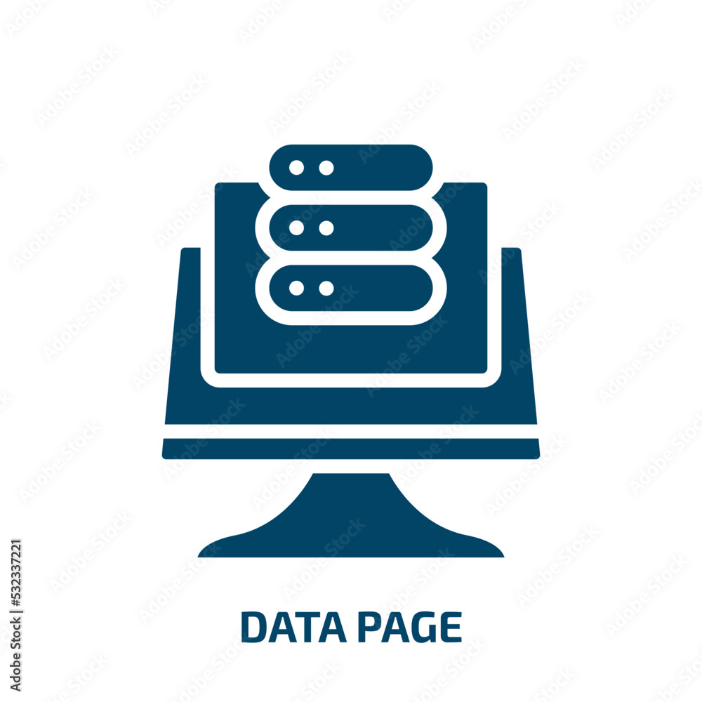 Poster data page icon from computer collection. filled data page, data, page glyph icons isolated on white 