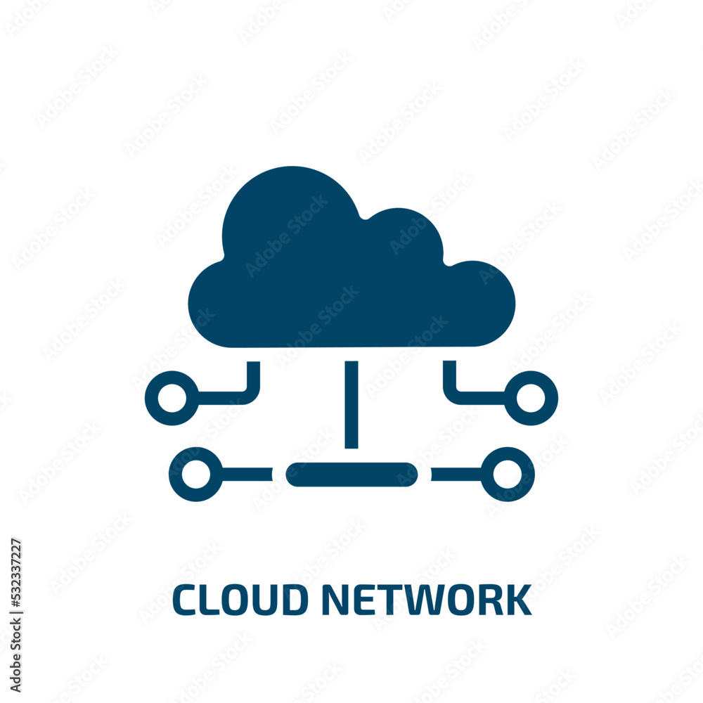 Aufkleber cloud network icon from computer collection. filled cloud network, network, technology glyph icons i