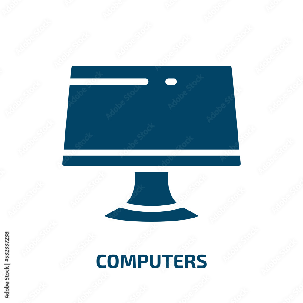 Poster computers icon from computer collection. filled computers, laptop, technology glyph icons isolated o