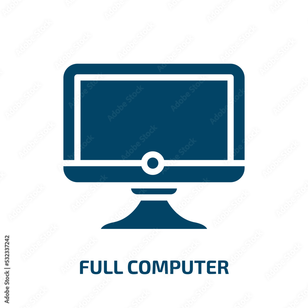 Poster full computer icon from computer collection. filled full computer, internet, technology glyph icons 