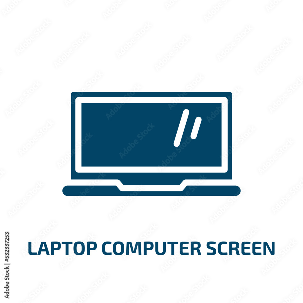Poster laptop computer screen icon from computer collection. filled laptop computer screen, screen, laptop 