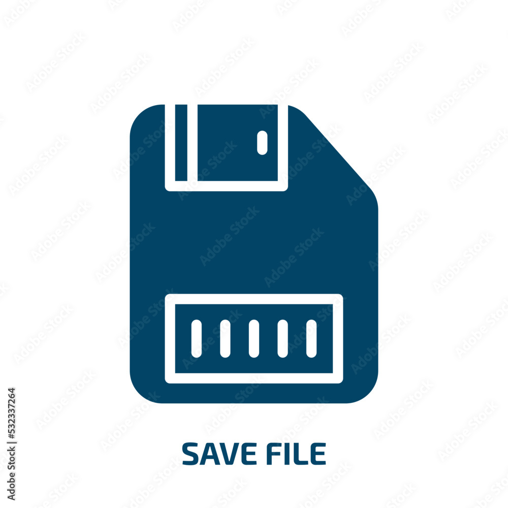 Poster save file icon from computer collection. filled save file, document, save glyph icons isolated on wh