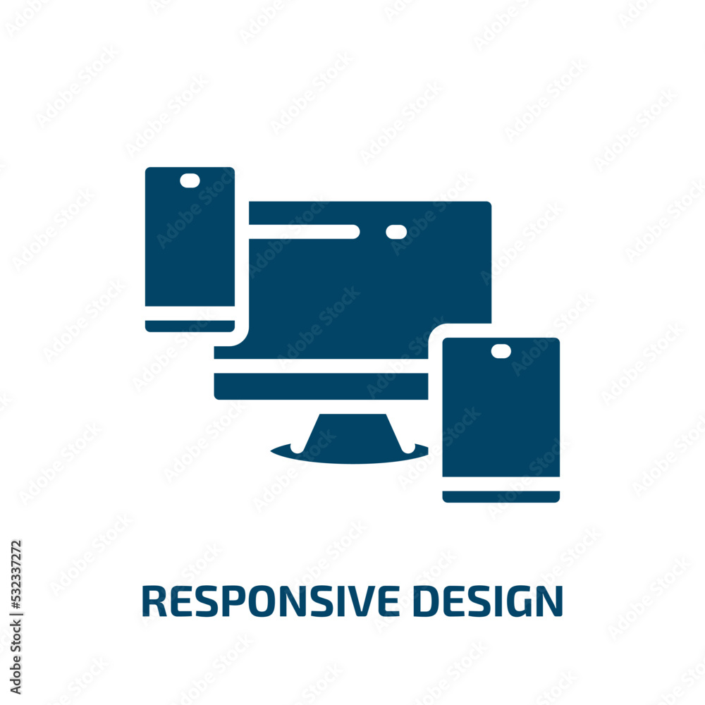 Poster responsive design icon from computer collection. filled responsive design, responsive, website glyph