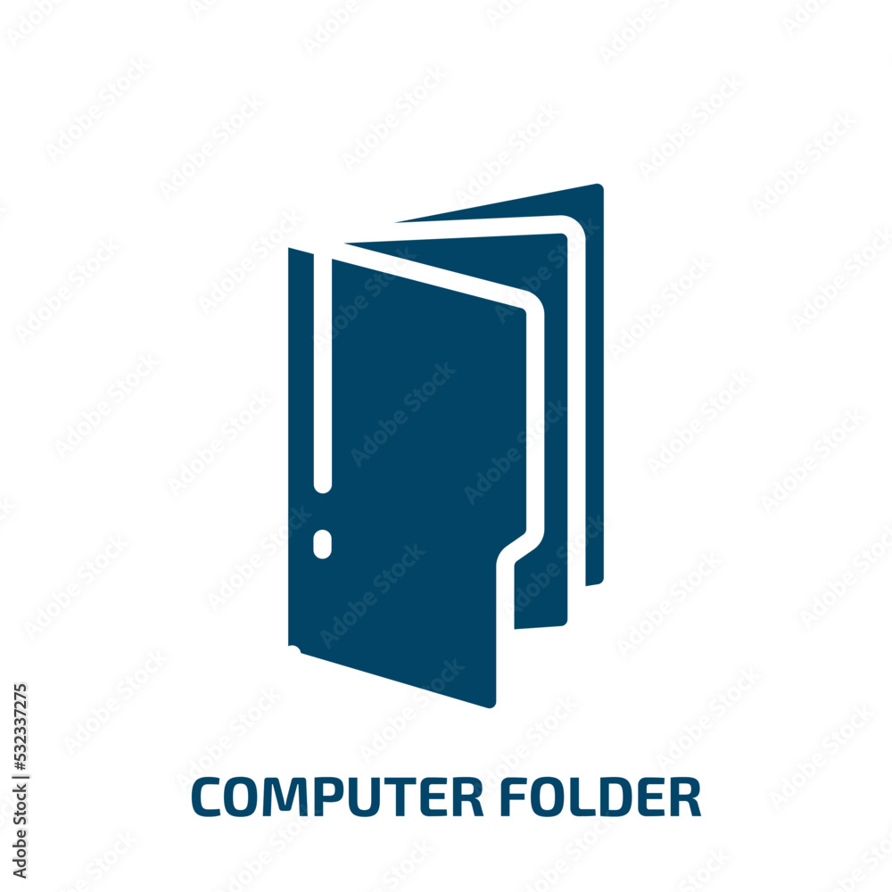 Poster computer folder icon from computer collection. filled computer folder, folder, archive glyph icons i